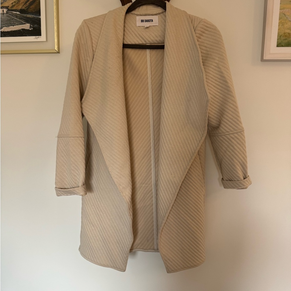 BB Dakota by Steve Madden Knit It Open Jacket in Bone